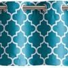 HLC.ME Lattice Print Blackout Grommet Valance - Teal Blue