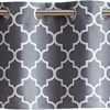 HLC.ME Lattice Print Blackout Grommet Valance - Grey Faux Linen Curtains