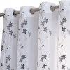 HLC.ME Sheer Curtains Emma Floral Sheer Grommet Curtain Panels - Grey - Set Of 2