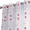 HLC.ME Emma Floral Sheer Grommet Curtain Panels - Burgundy - Set Of 2