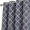 HLC.ME Lattice Embroidered Blackout Grommet Patio Door Panel - Grey
