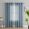 HLC.ME Sheer Grommet Curtain Panels - Dusty Blue - Set Of 2 Sheer Curtains 2 HLC.ME Sheer Grommet Curtain Panels - Dusty Blue - Set Of 2 Sheer Curtains
