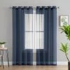 HLC.ME Sheer Grommet Curtain Panels - Navy Blue - Set Of 2 Sheer Curtains 1 HLC.ME Sheer Grommet Curtain Panels - Navy Blue - Set Of 2 Sheer Curtains