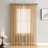 HLC.ME Lucento Sheer Rod Pocket Curtain Panels - Gold - Set Of 2 Sheer Curtains 1 HLC.ME Lucento Sheer Rod Pocket Curtain Panels - Gold - Set Of 2 Sheer Curtains