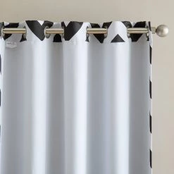 HLC.ME Blackout Curtains Chevron Print Blackout Grommet Curtain Panels - Black - Set Of 2 12 HLC.ME Blackout Curtains Chevron Print Blackout Grommet Curtain Panels - Black - Set Of 2