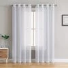 Sheer Curtains HLC.ME Sheer Grommet Curtain Panels - White - Set Of 2