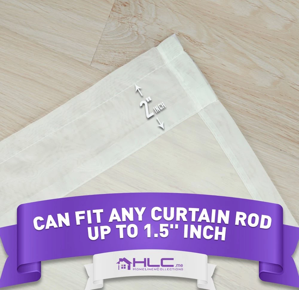 HLC.ME Lucento Sheer Rod Pocket Valance - Ivory - Set Of 2 Faux Linen Curtains 4 HLC.ME Lucento Sheer Rod Pocket Valance - Ivory - Set Of 2 Faux Linen Curtains