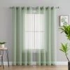 HLC.ME Sheer Grommet Curtain Panels - Sage Green - Set Of 2 Sheer Curtains