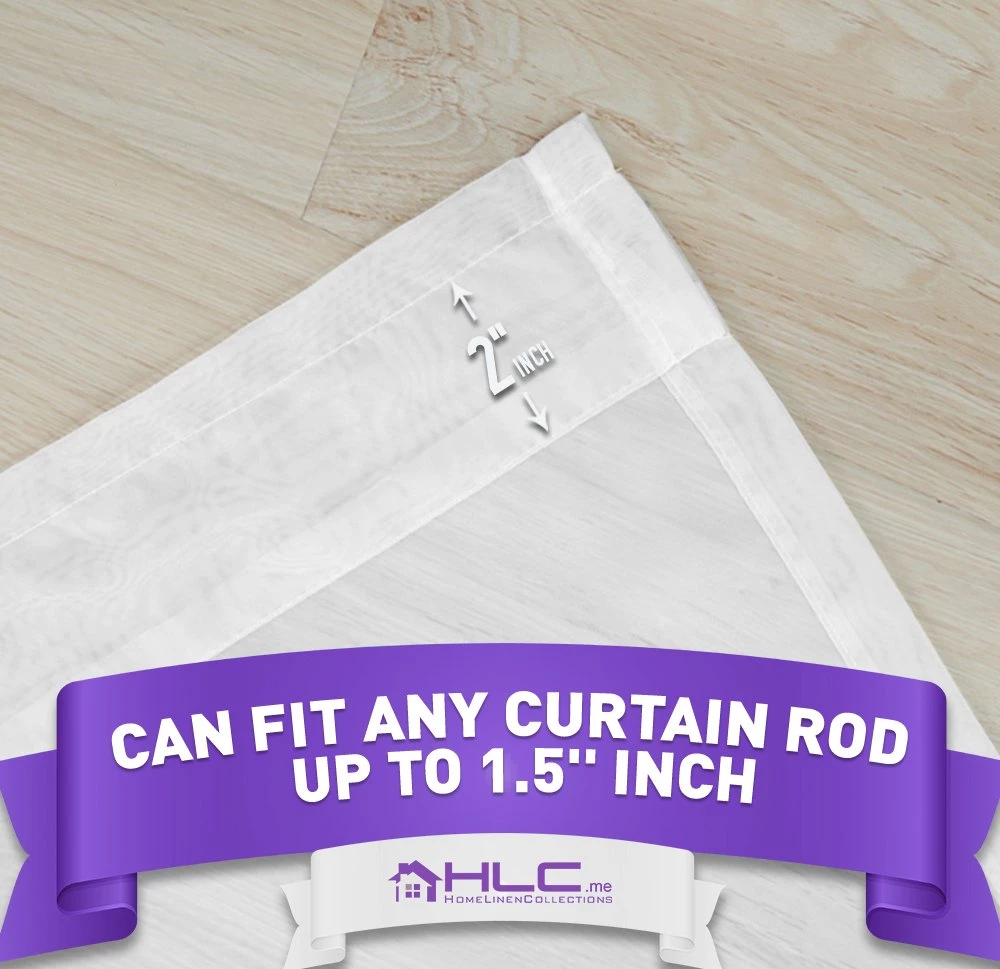 HLC.ME Lucento Sheer Rod Pocket Patio Door Panel - White Faux Linen Curtains 5 HLC.ME Lucento Sheer Rod Pocket Patio Door Panel - White Faux Linen Curtains