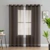 Sheer Curtains HLC.ME Sheer Grommet Curtain Panels - Chocolate Brown - Set Of 2 2 Sheer Curtains HLC.ME Sheer Grommet Curtain Panels - Chocolate Brown - Set Of 2
