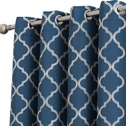 HLC.ME Lattice Embroidered Blackout Grommet Valance - Teal