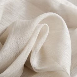 HLC.ME Faux Linen Curtains Lucento Sheer Grommet Valance - Beige - Set Of 2 7 HLC.ME Faux Linen Curtains Lucento Sheer Grommet Valance - Beige - Set Of 2