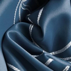 HLC.ME Carol Floral Blackout Grommet Patio Door Panel - Teal Blue/Ivory