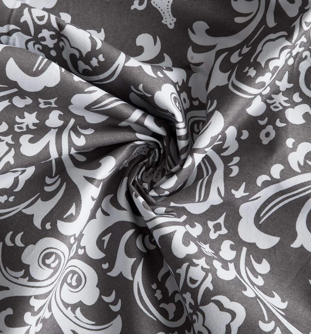 HLC.ME Damask Print 100% Blackout Grommet Patio Door Panel - Grey Faux Linen Curtains 5 HLC.ME Damask Print 100% Blackout Grommet Patio Door Panel - Grey Faux Linen Curtains