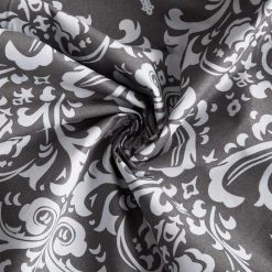 HLC.ME Damask Print 100% Blackout Grommet Curtain Panels - Grey - Set Of 2 Blackout Curtains