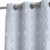HLC.ME Trellis Flocked 100% Blackout Grommet Patio Door Panel - White Faux Linen Curtains 1 HLC.ME Trellis Flocked 100% Blackout Grommet Patio Door Panel - White Faux Linen Curtains