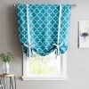 HLC.ME Lattice Print Blackout Tie Up Balloon Shade Valance - Teal