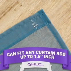 HLC.ME Sheer Curtains Lucento Sheer Rod Pocket Curtain Panels - Dusty Blue - Set Of 2