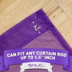 HLC.ME Lucento Sheer Rod Pocket Curtain Panels - Purple - Set Of 2 Sheer Curtains