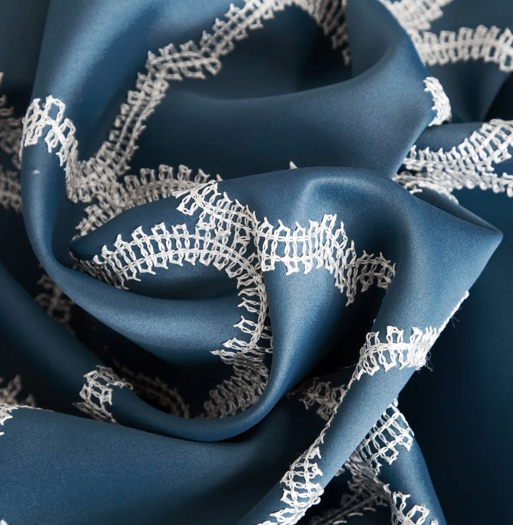 HLC.ME Lattice Embroidered Blackout Grommet Valance - Teal 7 HLC.ME Lattice Embroidered Blackout Grommet Valance - Teal