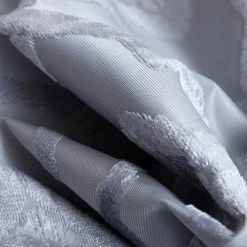 HLC.ME Blackout Curtains Trellis Flocked 100% Blackout Grommet Curtain Panels - Light Grey - Set Of 2