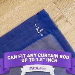 HLC.ME Lucento Sheer Rod Pocket Curtain Panels - Royal Blue - Set Of 2 Sheer Curtains
