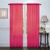 HLC.ME Sheer Curtains Lucento Sheer Rod Pocket Curtain Panels - Hot Pink - Set Of 2 1 HLC.ME Sheer Curtains Lucento Sheer Rod Pocket Curtain Panels - Hot Pink - Set Of 2