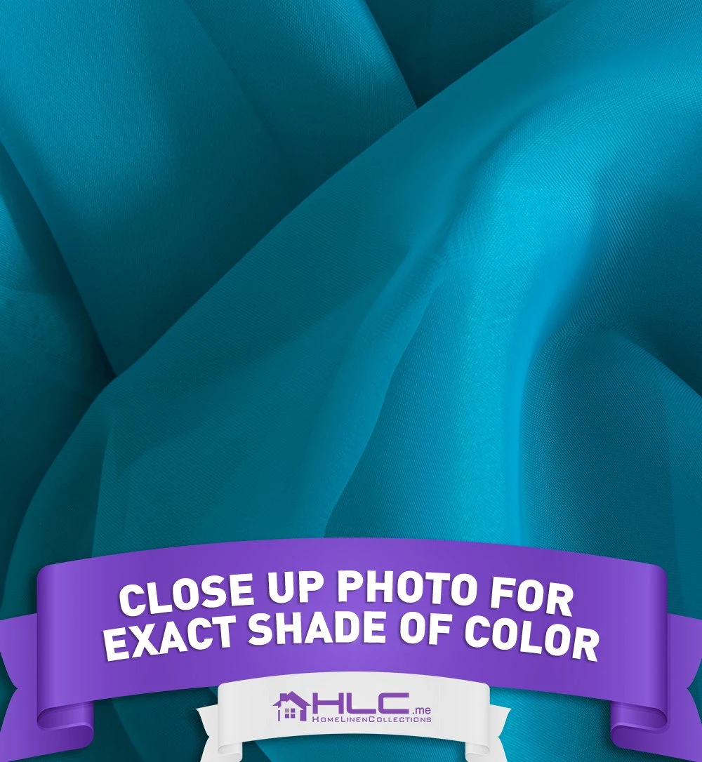 HLC.ME Sheer Curtains Lucento Sheer Rod Pocket Curtain Panels - Turquoise - Set Of 2 5 HLC.ME Sheer Curtains Lucento Sheer Rod Pocket Curtain Panels - Turquoise - Set Of 2