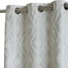 HLC.ME Blackout Curtains Trellis Flocked 100% Blackout Grommet Curtain Panels - Ivory - Set Of 2
