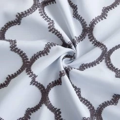 HLC.ME Lattice Embroidered Blackout Grommet Patio Door Panel - Grey/White