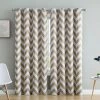 HLC.ME Chevron Print Blackout Grommet Curtain Panels - Taupe - Set Of 2 1 HLC.ME Chevron Print Blackout Grommet Curtain Panels - Taupe - Set Of 2