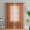 Sheer Curtains HLC.ME Sheer Grommet Curtain Panels - Rust - Set Of 2 2 Sheer Curtains HLC.ME Sheer Grommet Curtain Panels - Rust - Set Of 2
