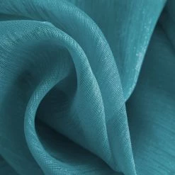 HLC.ME Lucento Sheer Grommet Cafe Tier Panels (Teal Blue) - Set Of 2