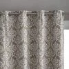 HLC.ME Damask Print 100% Blackout Grommet Curtain Panels - Taupe - Set Of 2
