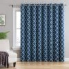 HLC.ME Lattice Embroidered Blackout Grommet Patio Door Panel - Teal