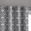HLC.ME Damask Print 100% Blackout Grommet Curtain Panels - Platinum White & Black - Set Of 2