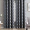 HLC.ME Arrow Print Blackout Grommet Curtain Panels - Grey - Set Of 2 Blackout Curtains