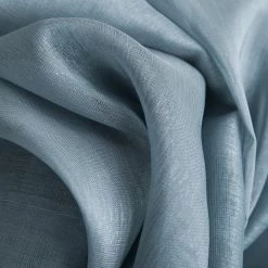 HLC.ME Sheer Grommet Curtain Panels - Dusty Blue - Set Of 2 Sheer Curtains