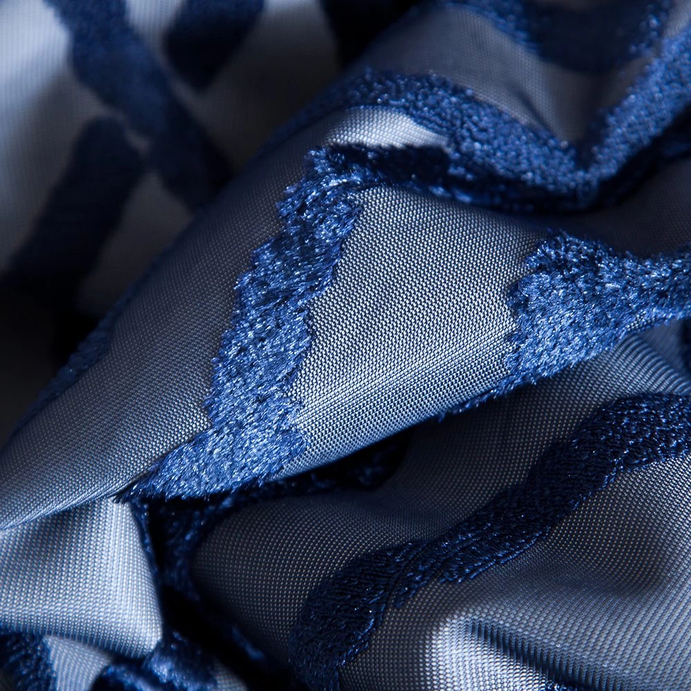 HLC.ME Trellis Flocked 100% Blackout Grommet Patio Door Panel - Navy Faux Linen Curtains 6 HLC.ME Trellis Flocked 100% Blackout Grommet Patio Door Panel - Navy Faux Linen Curtains