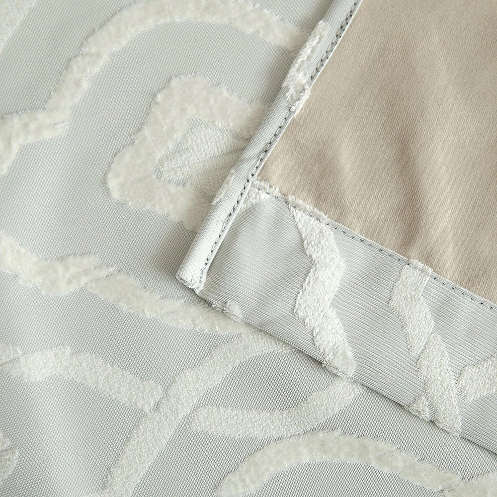 HLC.ME Trellis Flocked 100% Blackout Grommet Patio Door Panel - Ivory 6 HLC.ME Trellis Flocked 100% Blackout Grommet Patio Door Panel - Ivory