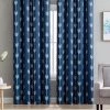 HLC.ME Arrow Print Blackout Grommet Curtain Panels - Navy Blue - Set Of 2