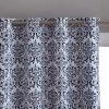 HLC.ME Damask Print 100% Blackout Grommet Curtain Panels - Platinum White & Navy Blue - Set Of 2 Blackout Curtains 1 HLC.ME Damask Print 100% Blackout Grommet Curtain Panels - Platinum White & Navy Blue - Set Of 2 Blackout Curtains