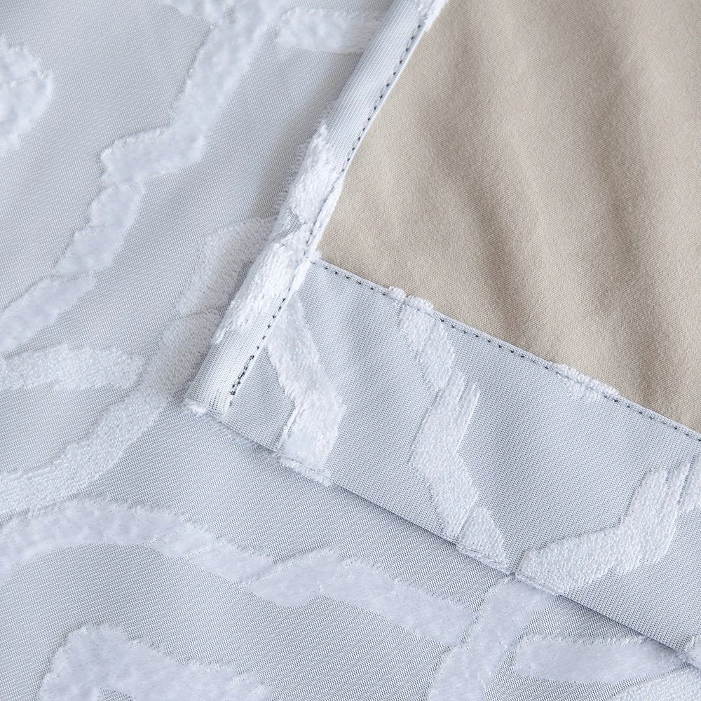 HLC.ME Trellis Flocked 100% Blackout Grommet Patio Door Panel - White Faux Linen Curtains 6 HLC.ME Trellis Flocked 100% Blackout Grommet Patio Door Panel - White Faux Linen Curtains