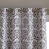 HLC.ME Damask Print 100% Blackout Grommet Curtain Panels - Platinum White & Grey - Set Of 2