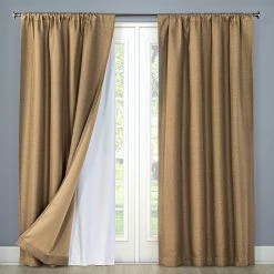 HLC.ME Blackout Curtains White Thermal 100% Blackout Rod Pocket Curtain Liner