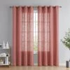 HLC.ME Abbey Faux Linen Grommet Curtain Panels - Blush Pink - Set Of 2