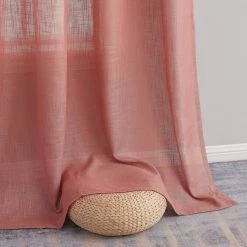 HLC.ME Abbey Faux Linen Grommet Curtain Panels - Blush Pink - Set Of 2 12 HLC.ME Abbey Faux Linen Grommet Curtain Panels - Blush Pink - Set Of 2