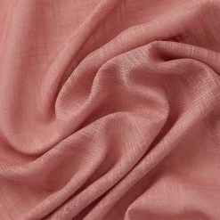 HLC.ME Faux Linen Curtains Abbey Faux Linen Grommet Cafe Tiers - Blush Pink - Set Of 2