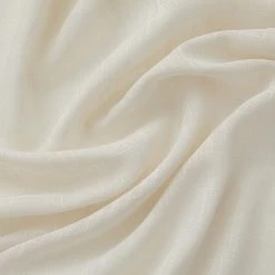 HLC.ME Faux Linen Curtains Abbey Faux Linen Grommet Curtain Panels - Cream - Set Of 2