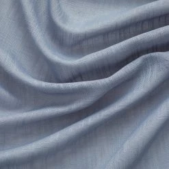 HLC.ME Abbey Faux Linen Grommet Curtain Panels - Dusty Blue - Set Of 2